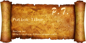 Putics Tibor névjegykártya